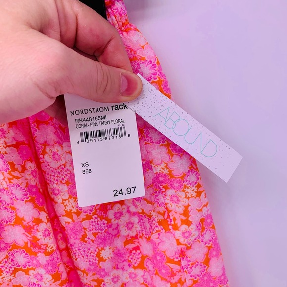 Abound Coral Pink Tarry Floral Mini Skirt Womens Size XS - Picture 4 of 9